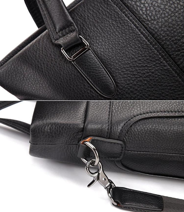 Baldwin Black Leather Business Bag