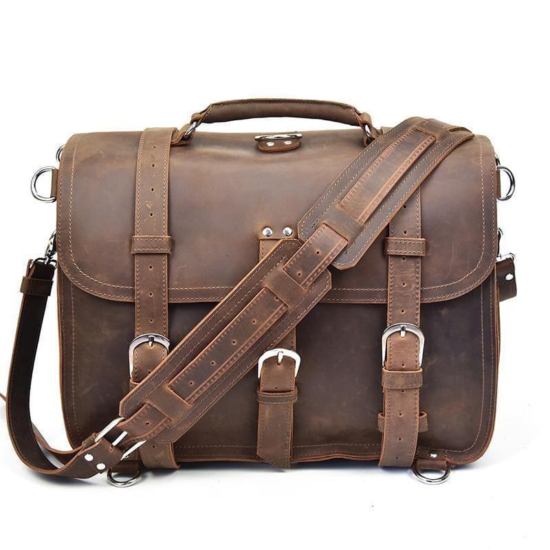 The Gustav Messenger Bag | Large Capacity Vintage Leather Messenger Bag